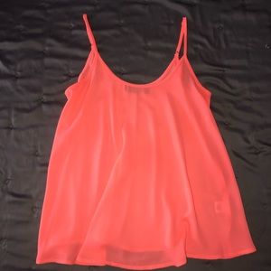 Neon Coral Loose Tank Top